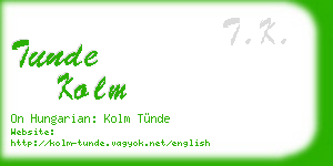 tunde kolm business card